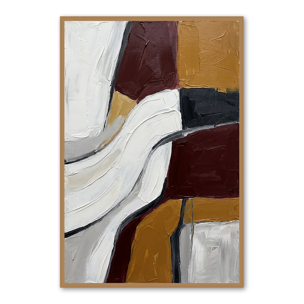 Silent Motion Lines | Contemporary Abstract Minimal Style Hand-Painted Oil Painting Wall Art