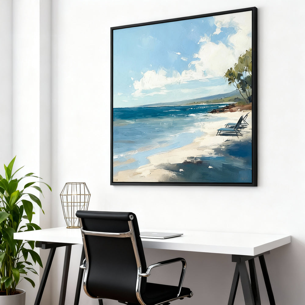 Whispers of the Sea – Modern Impressionist Coastal Landscape Handmade Oil Painting Wall Art