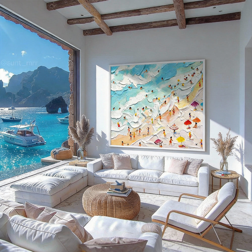 Beachside Bliss A Handcrafted Celebration of Coastal Serenity-square canvas