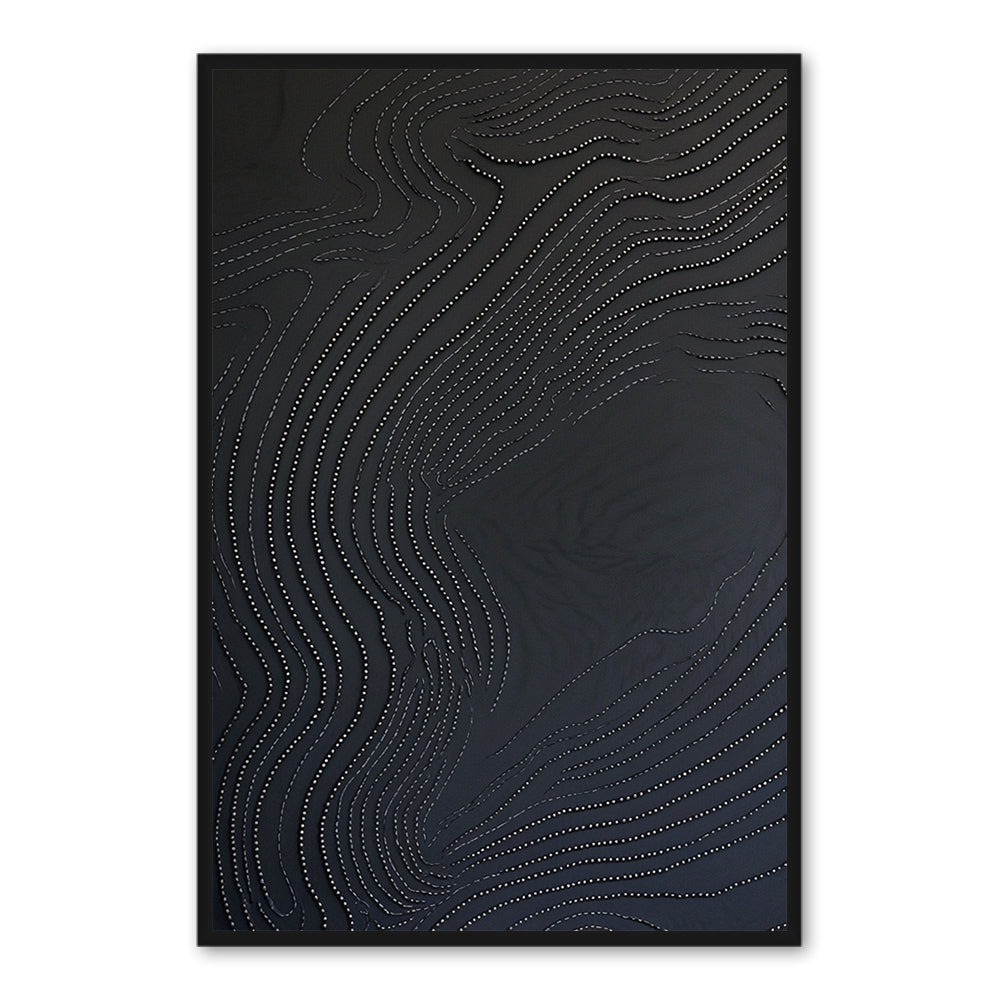 Flow Line Pattern Theme Painting – Minimalist Abstract Style Handmade Texture Wall Art