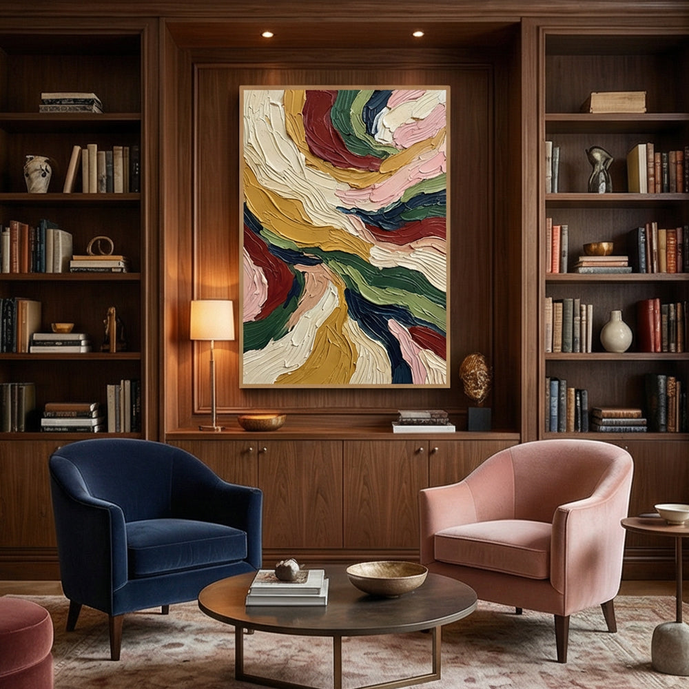 Earth Flow Symphony | Modern Abstract Texture Handmade Oil Painting Wall Art