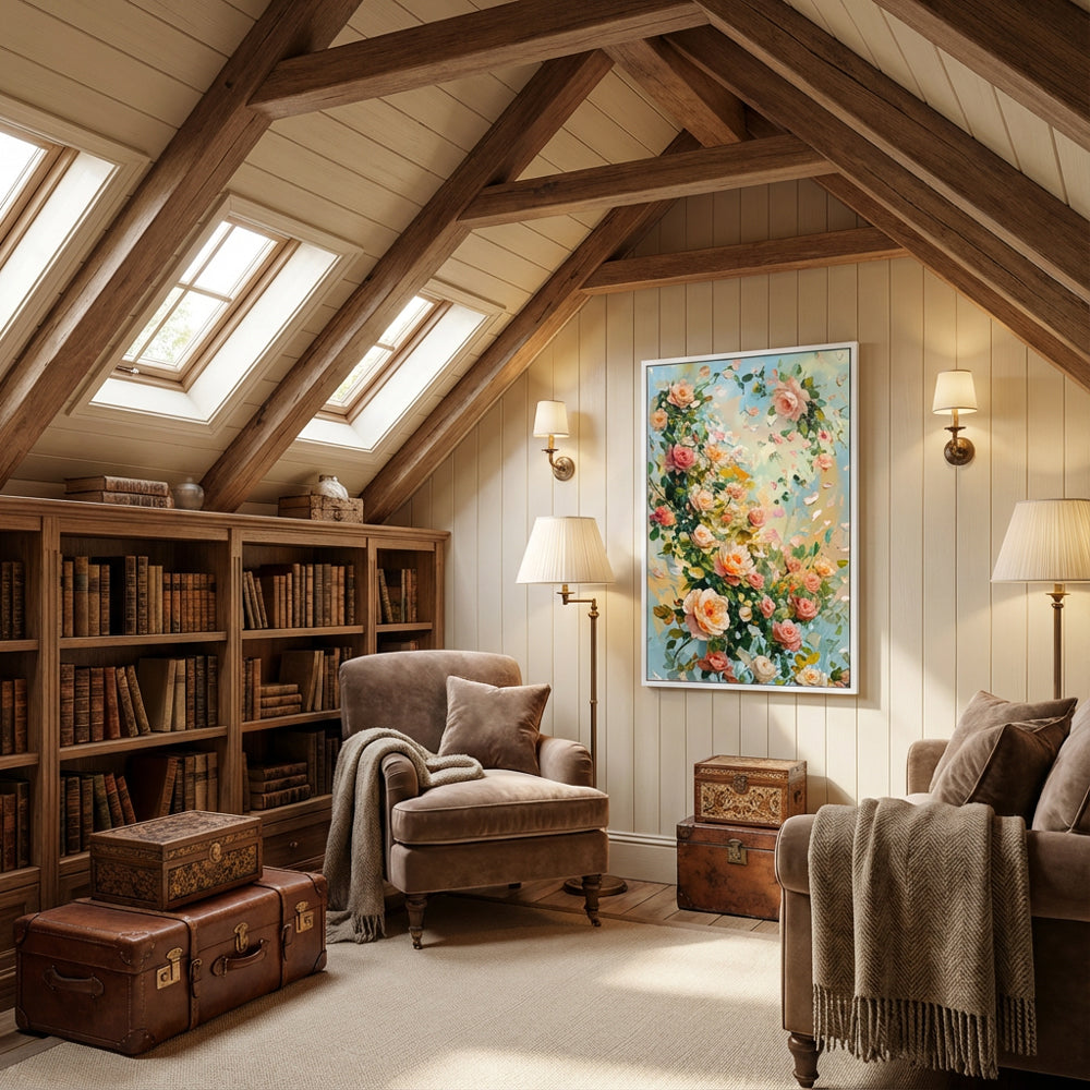 Blooming Whispers of Spring – Impressionist Floral Garden Oil-Style Artwork original oil painting