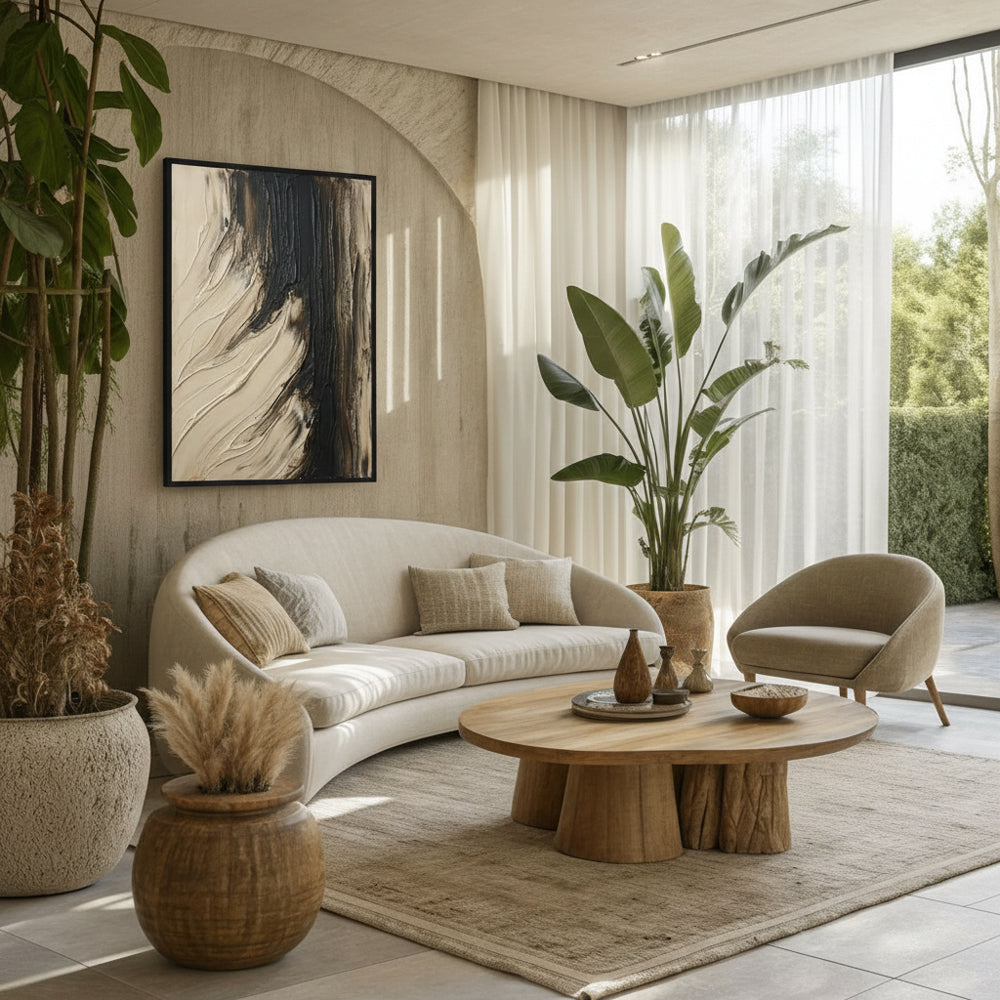 Earthbound Currents – Abstract Textured Organic Flow Oil-Style Artwork Handcrafted Oil Painting