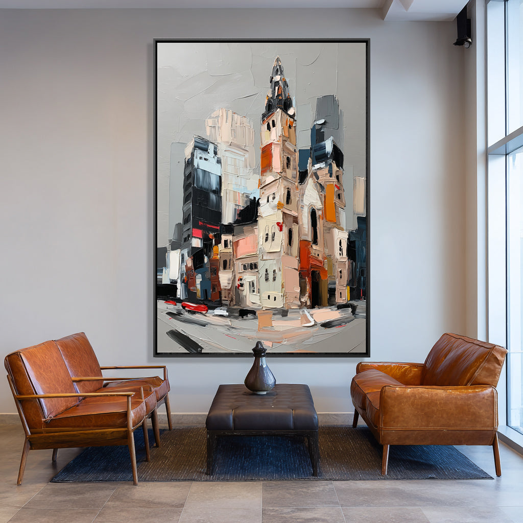 The Pulse of the City Handcrafted Painting