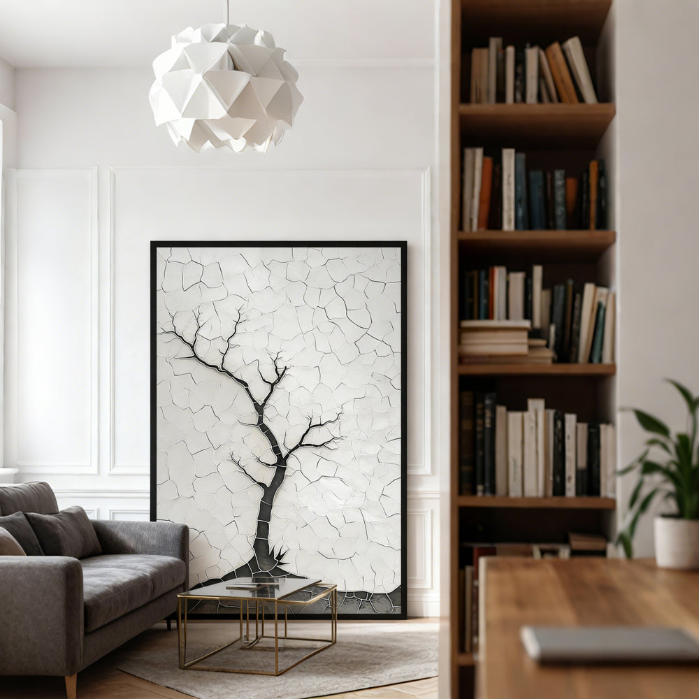 Solitary Tree Texture Art – Abstract Minimalism Wall Art