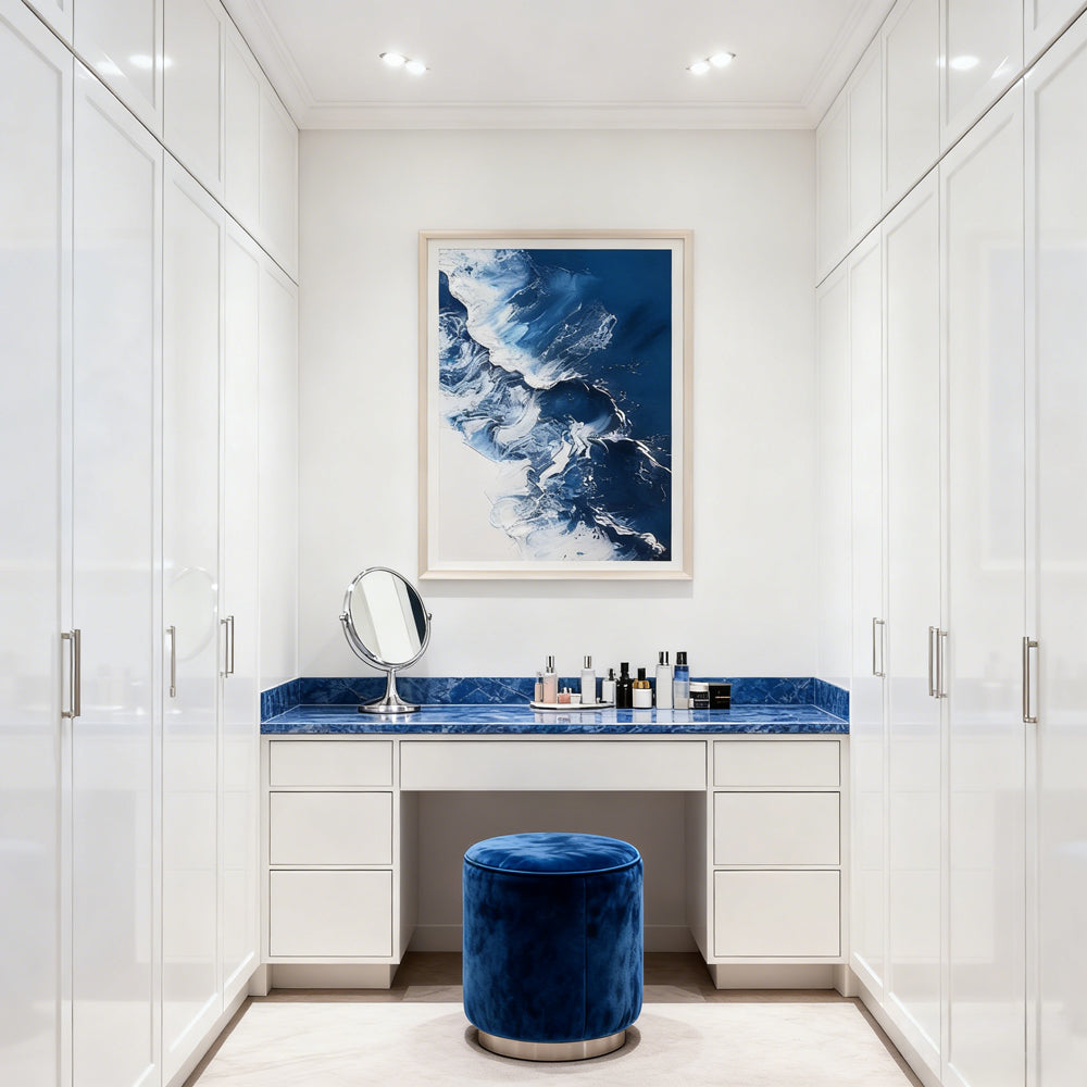 Ocean Wave Surge Theme Painting – Modern Abstract Style Handmade Texture Wall Art