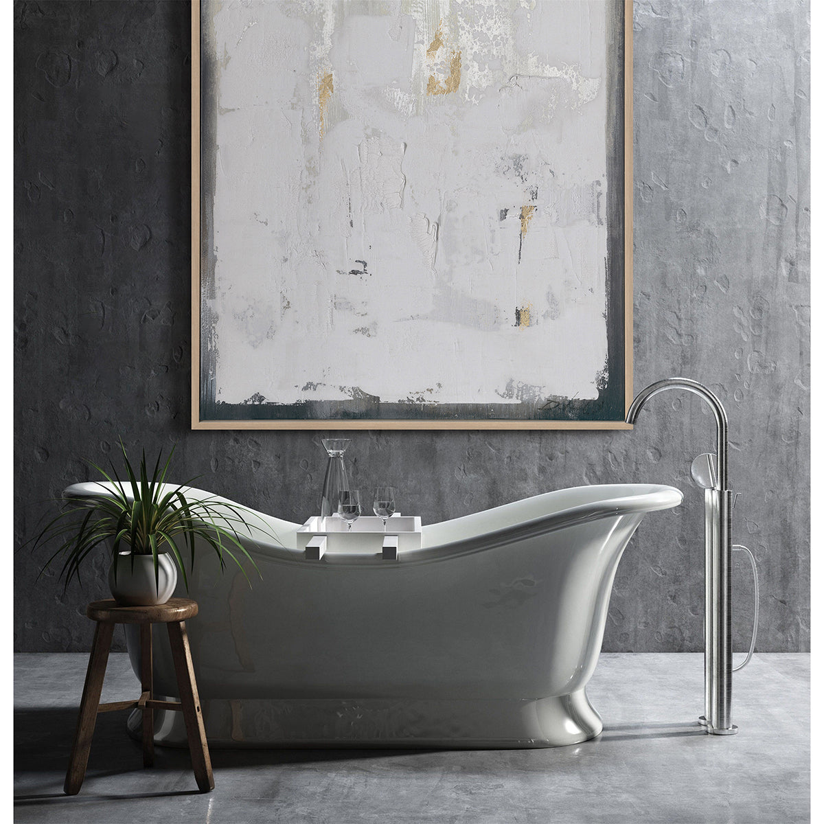 Whispering tones of grey and white bring timeless tranquility and refined abstract beauty.