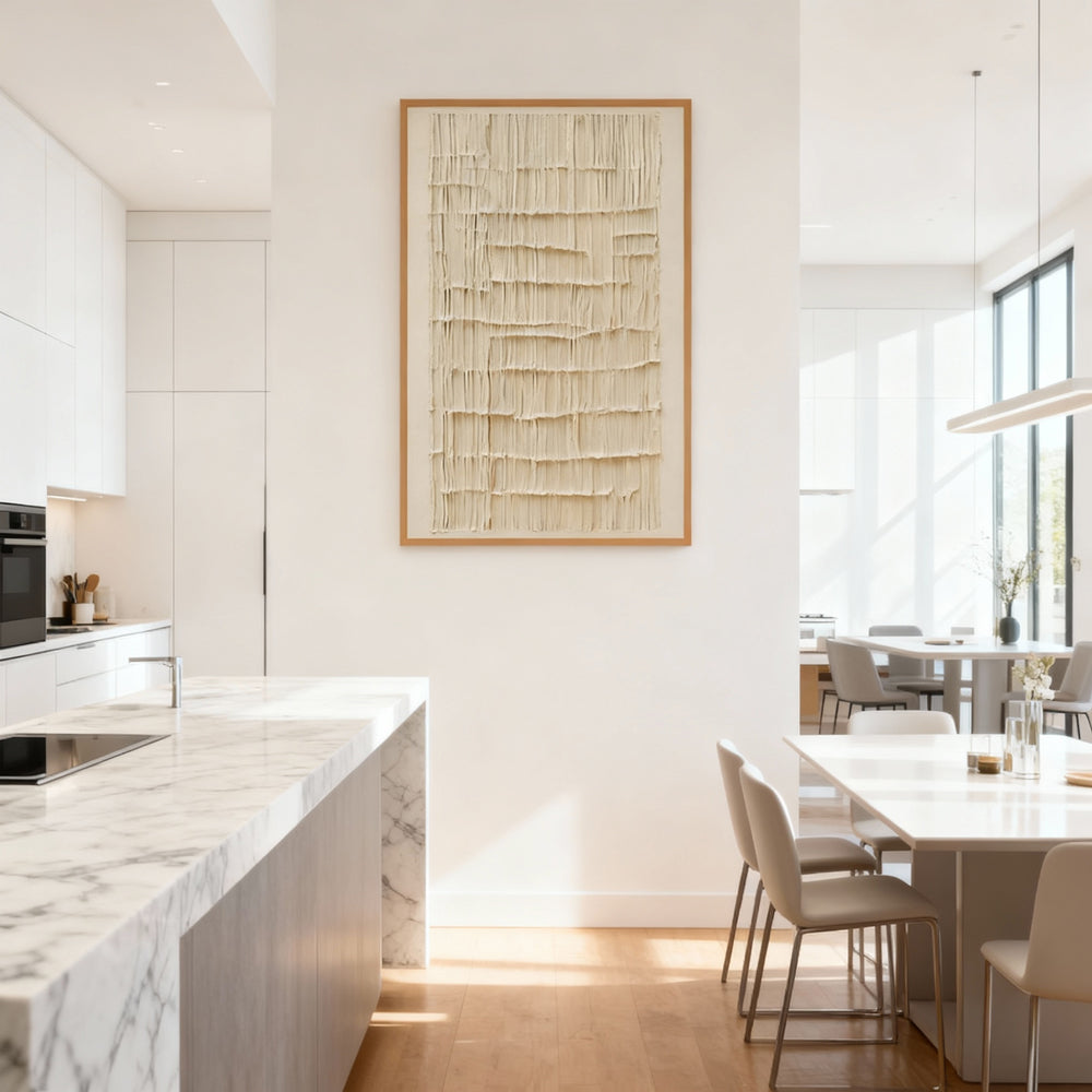 Textured Linear Pattern Painting – Minimalist Abstract Style