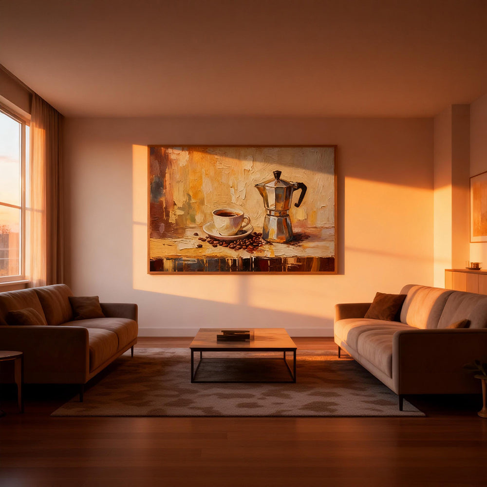 Morning Brew – Classic Still Life Style Handmade Oil Painting Wall Art