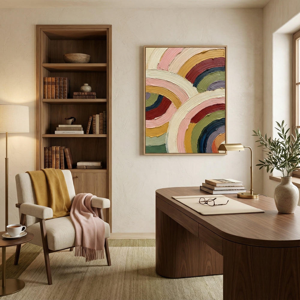 Arc of Harmony | Contemporary Abstract Geometric Handmade Oil Painting Wall Art