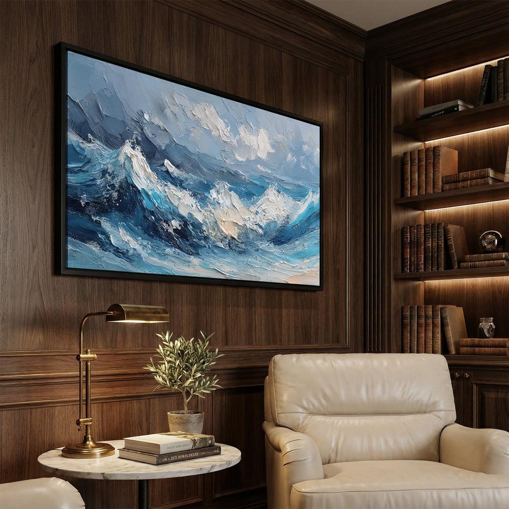 Endless Tide Horizon | Contemporary Abstract Ocean Handmade Oil Painting Wall Art  Key Points: