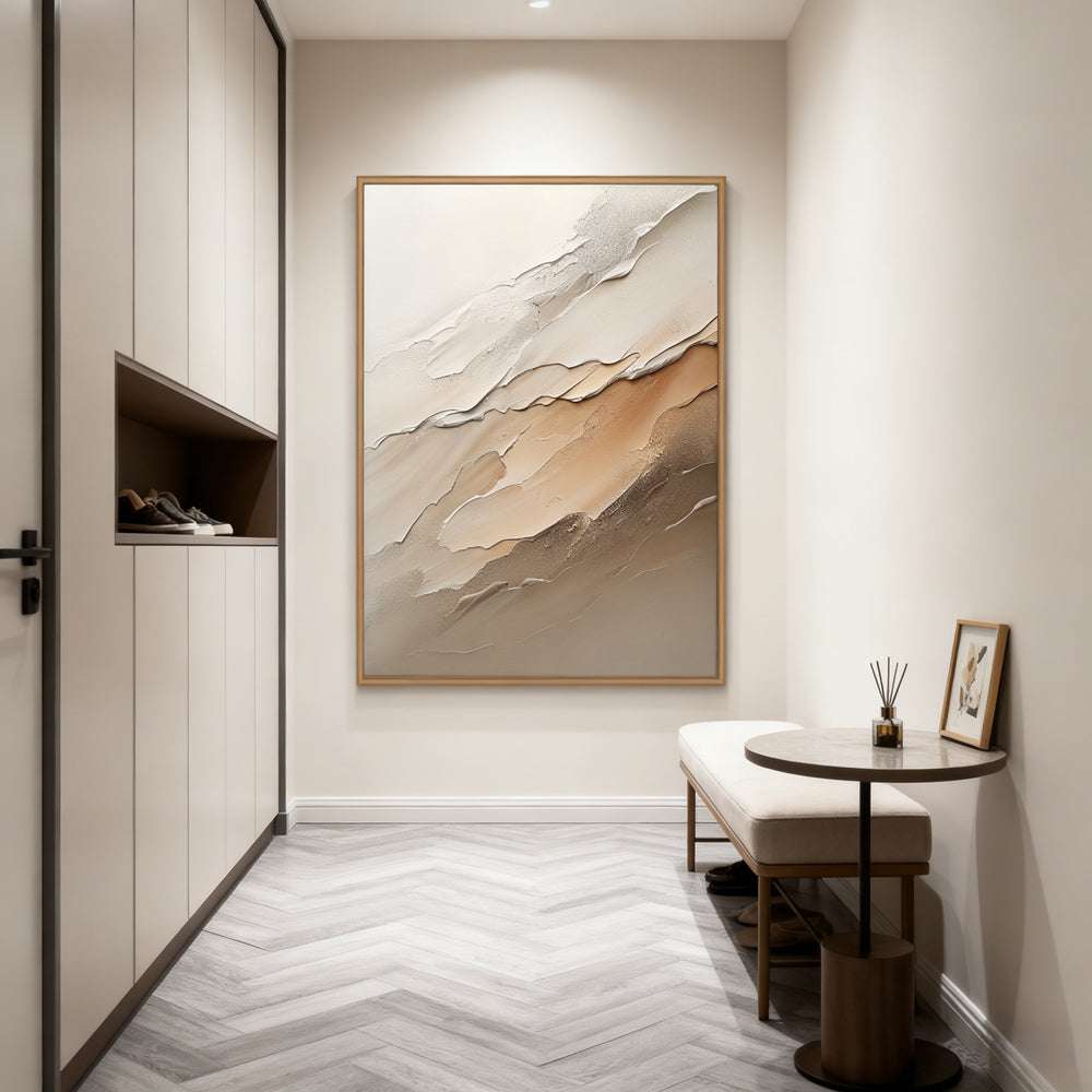 Desert Drift Texture Art – Modern Abstract Style Handmade Oil Painting Wall Art