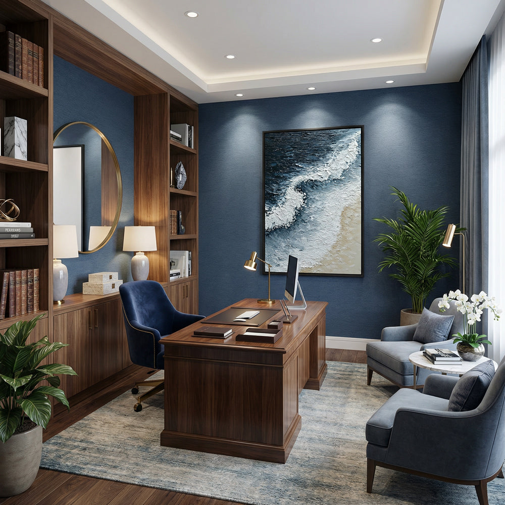 Shoreline Whisper | Modern Abstract Seascape Handmade Oil Painting Wall Art