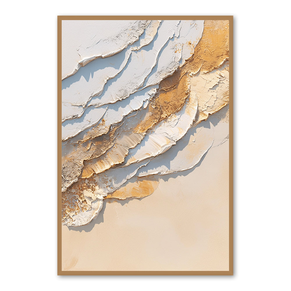 Golden Flow – Abstract Handcrafted Oil Painting