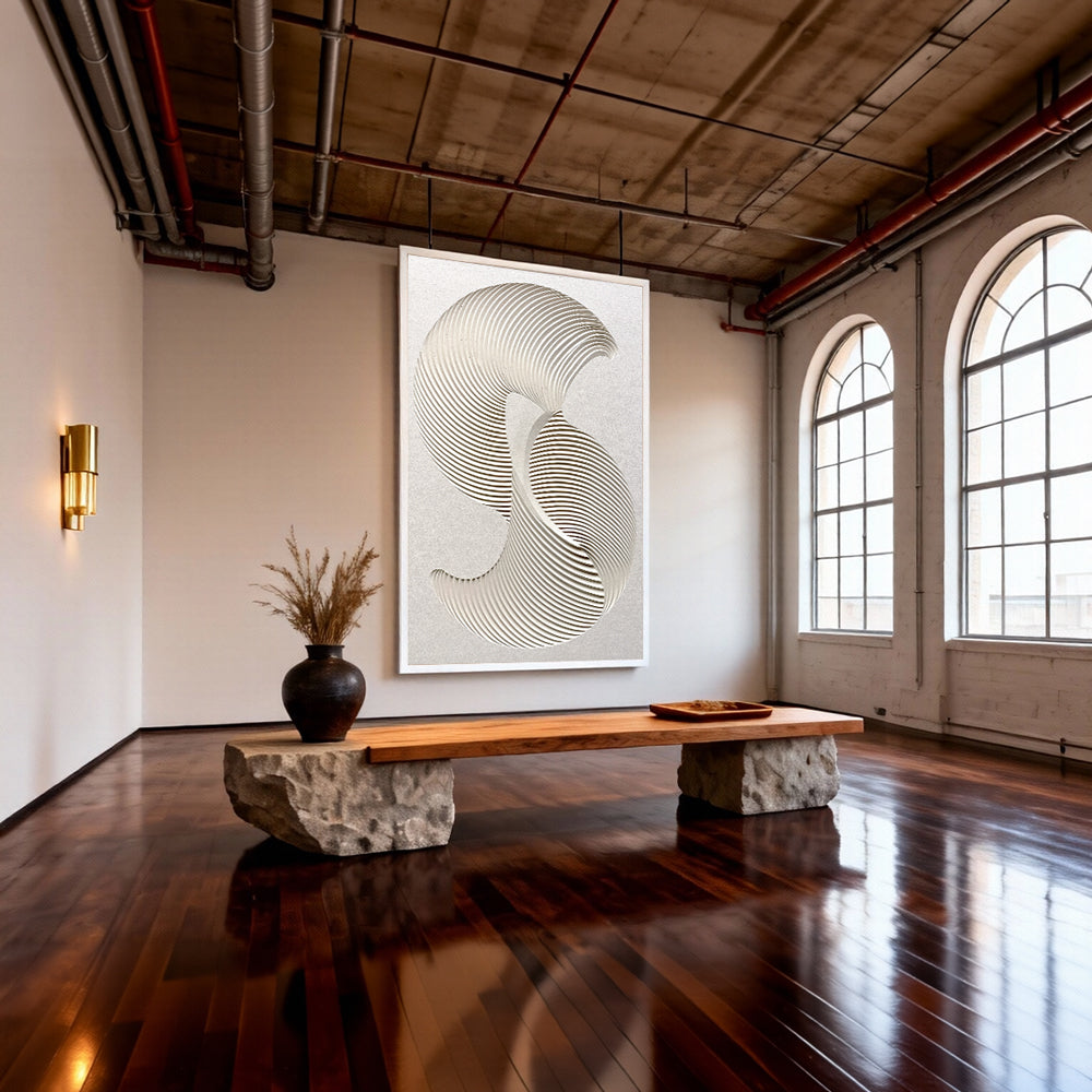 Abstract Wave Sculpture - Handcrafted Wall Art, Paper Art, Unique Art Piece