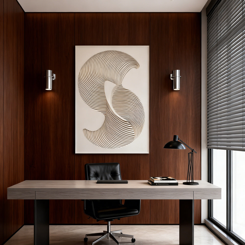 Abstract Wave Sculpture - Handcrafted Wall Art, Paper Art, Unique Art Piece