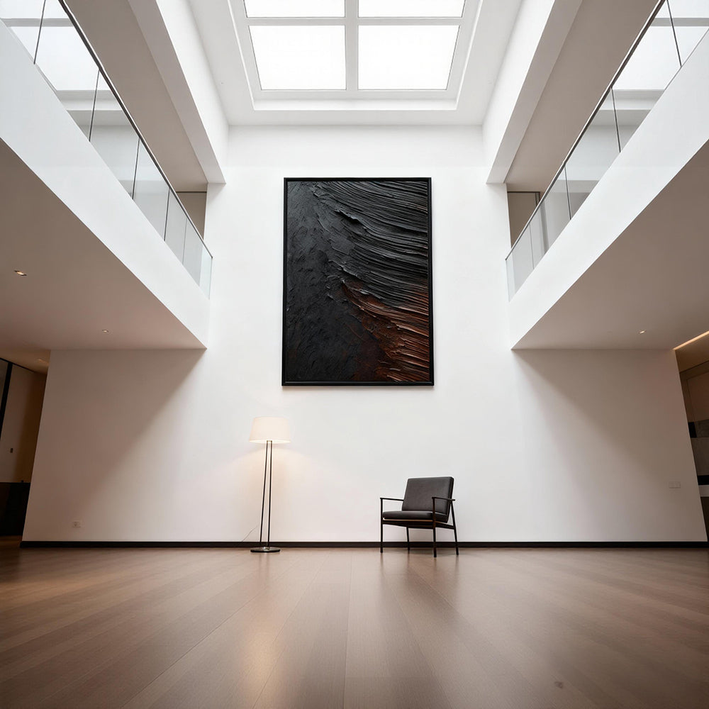 Chrono-Stratum: Metallic Flux –Textured Abstract Expressionist Oil Painting Handmade Wall Art