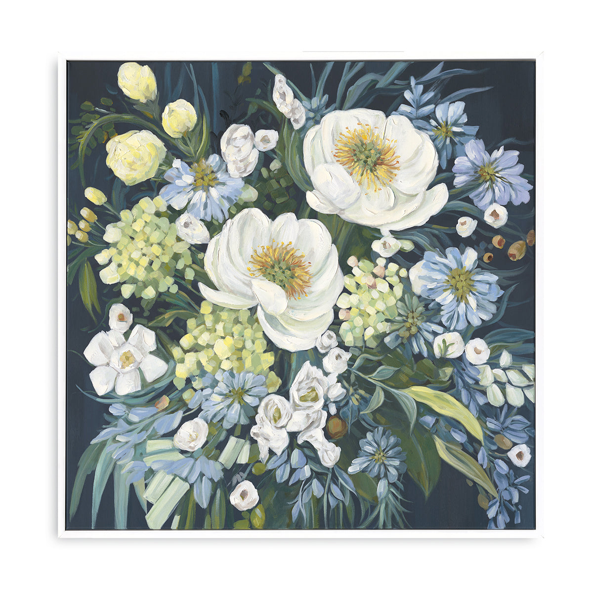 Handgefertigtes Gemälde Serene Bloom Eine zeitlose florale Eleganz 
