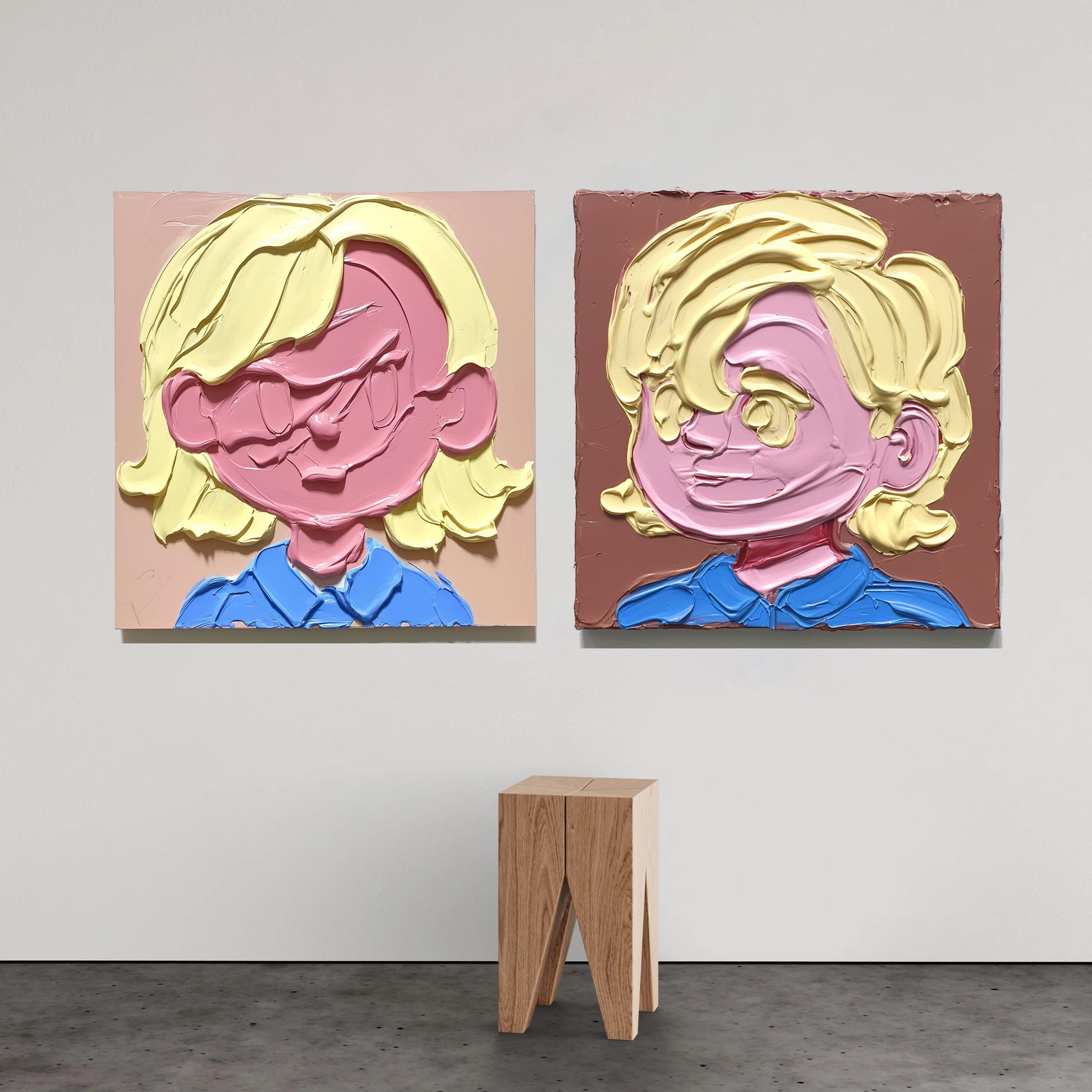 Playful Impasto Portrait A Girl’s Expression