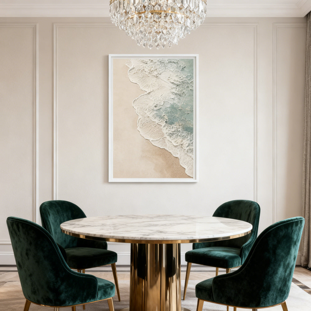 Coastal Shoreline Texture Painting – Modern Abstract Style Handmade Texture Wall Art