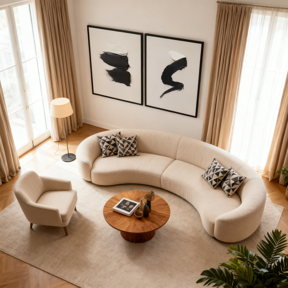 Black & White Stroke Duo – Minimalist Abstract Style Handmade Oil Painting Wall Art (Set of 2)