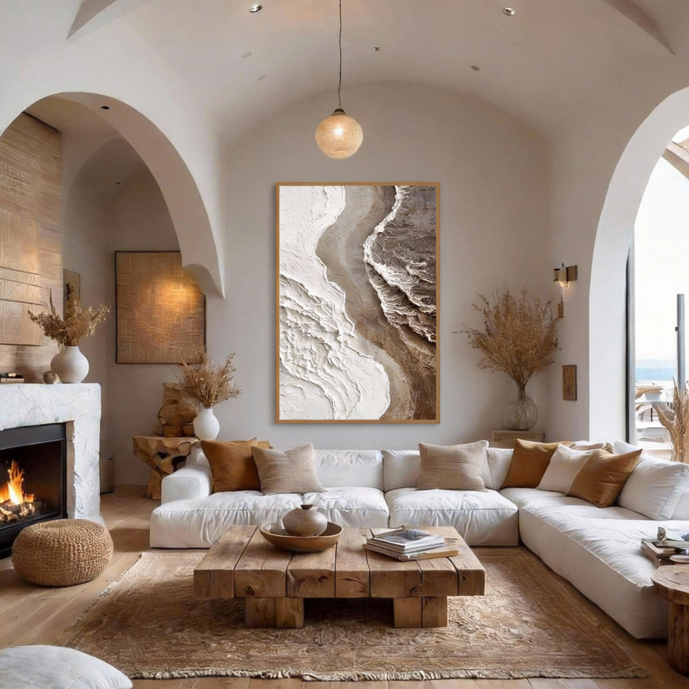 Tidal Symphony Handcrafted Painting-Portrait Orientation