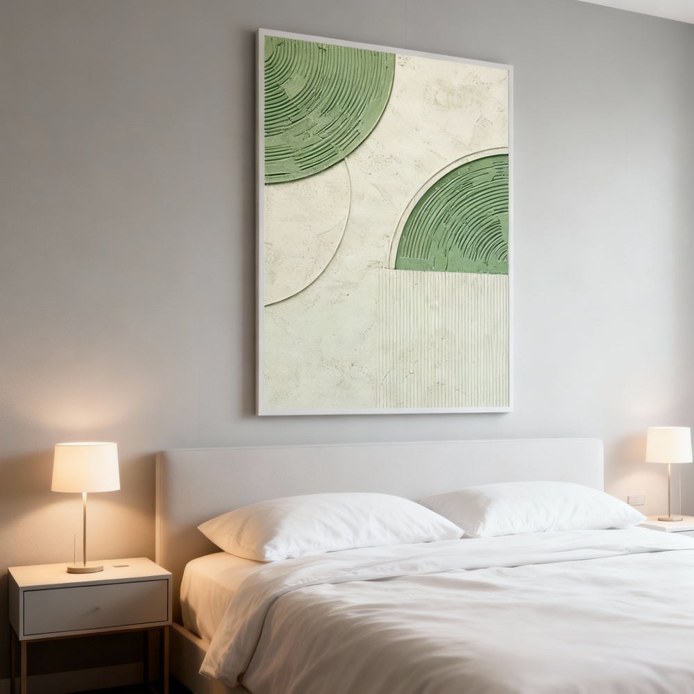 Geometric Circles – Textured Abstract Handcrafted Oil Painting – Modern Wall Art