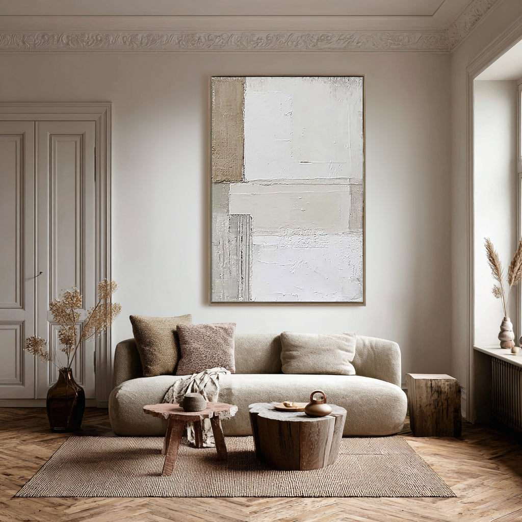 Layered Memories A Timeless Abstract Expression of Tranquil Elegance