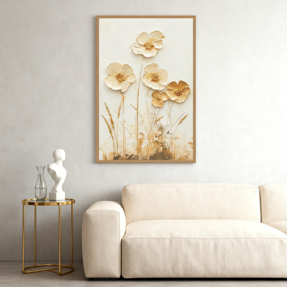Golden Blossoms – Handcrafted Oil Painting