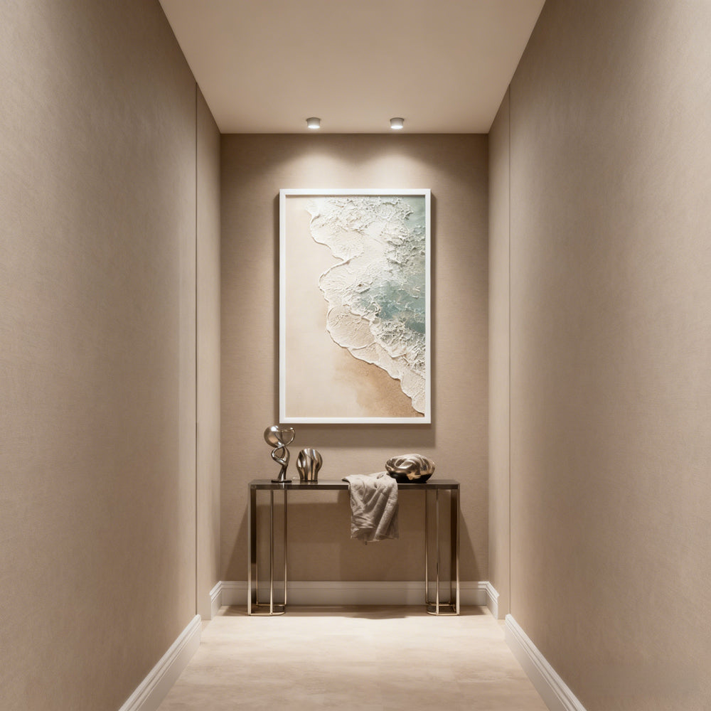 Coastal Shoreline Texture Painting – Modern Abstract Style Handmade Texture Wall Art