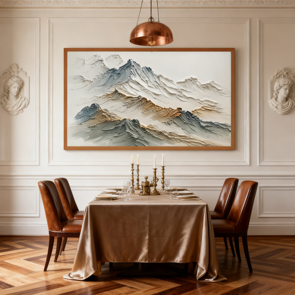 Majestic Ridge Landscape – Textured Abstract Style Handmade Oil Painting Wall Art