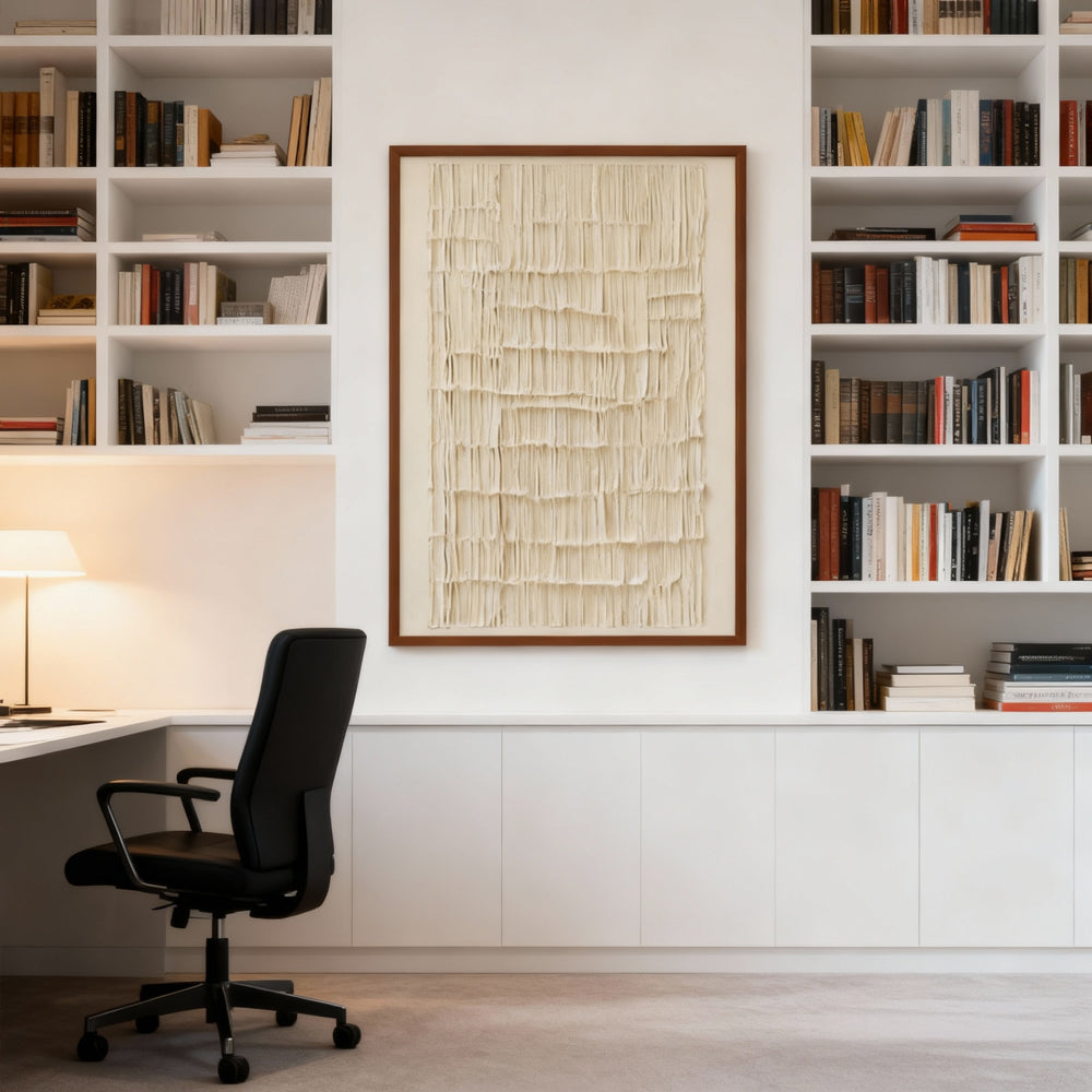 Textured Linear Pattern Painting – Minimalist Abstract Style