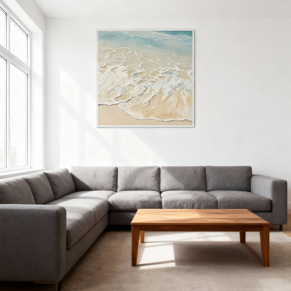 Whisper of Waves – Contemporary Seascape Style Handmade Oil Painting Wall Art