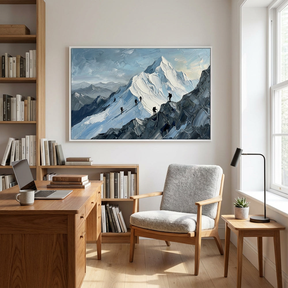 Ascend the Summit – Impressionist Alpine Expedition Oil-Style Artwork Handcrafted Painting
