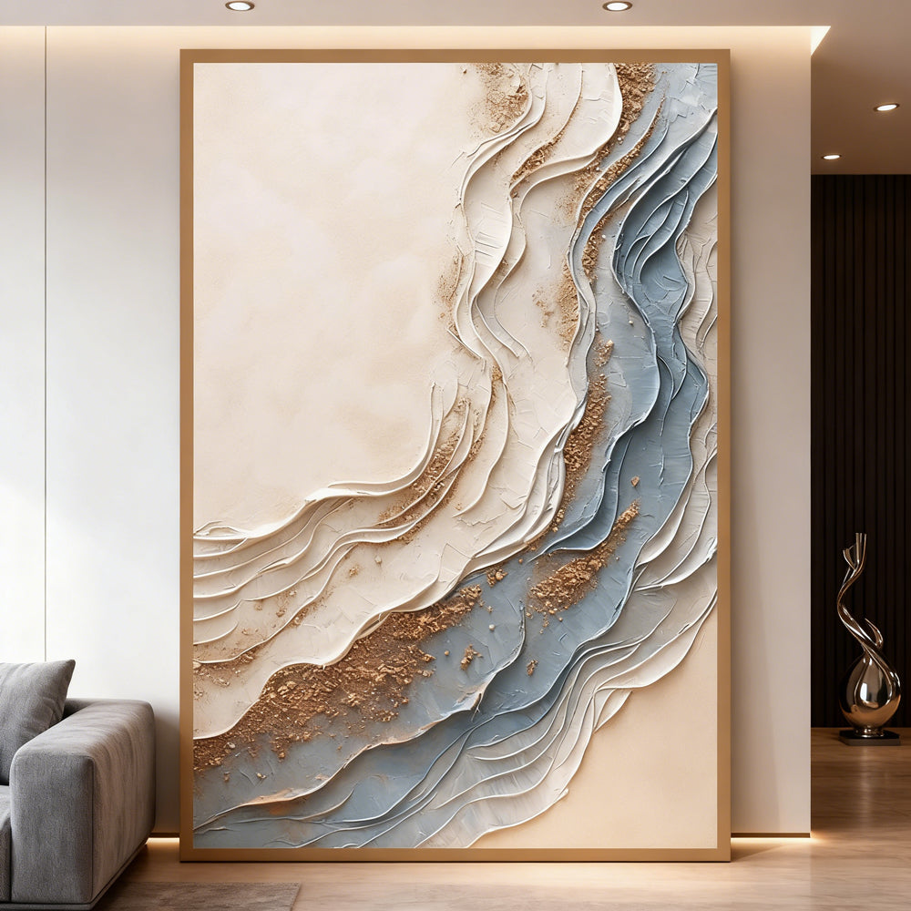Serene Shoreline – Handcrafted Ocean Waves Painting