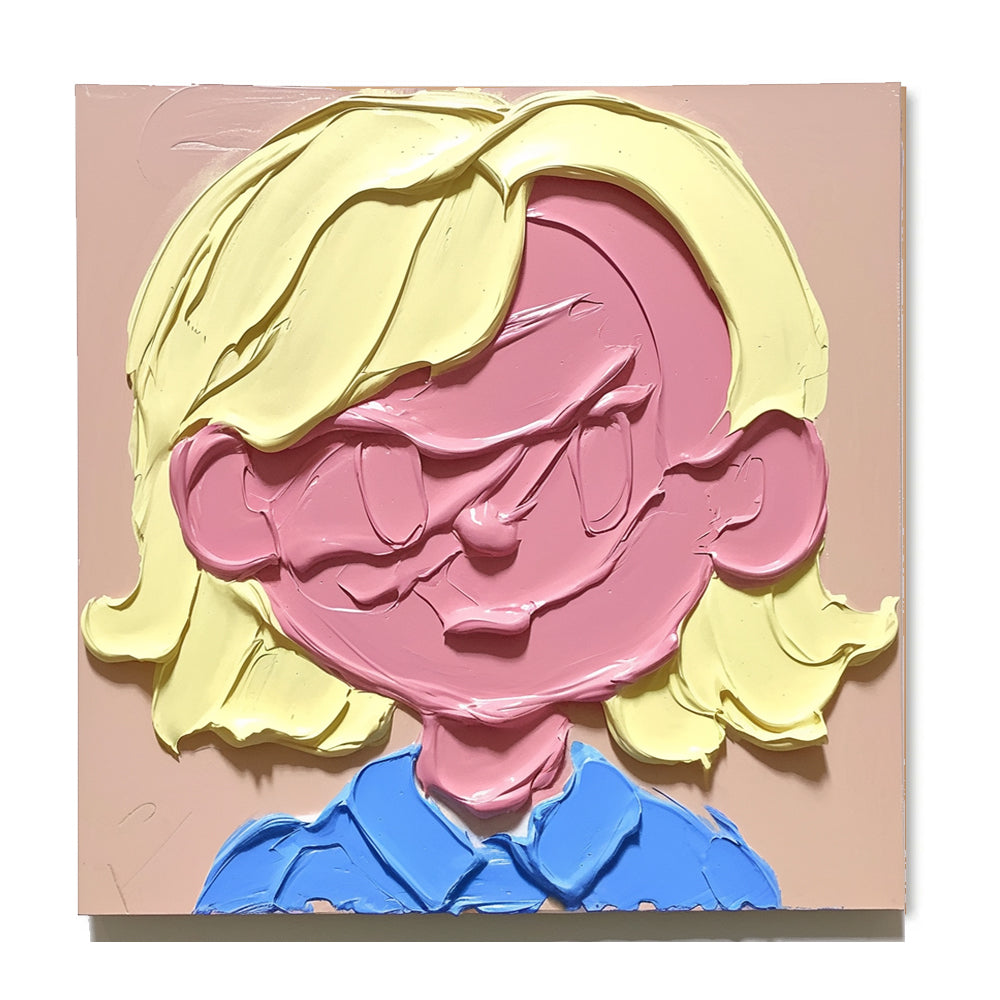 Playful Impasto Portrait A Girl’s Expression