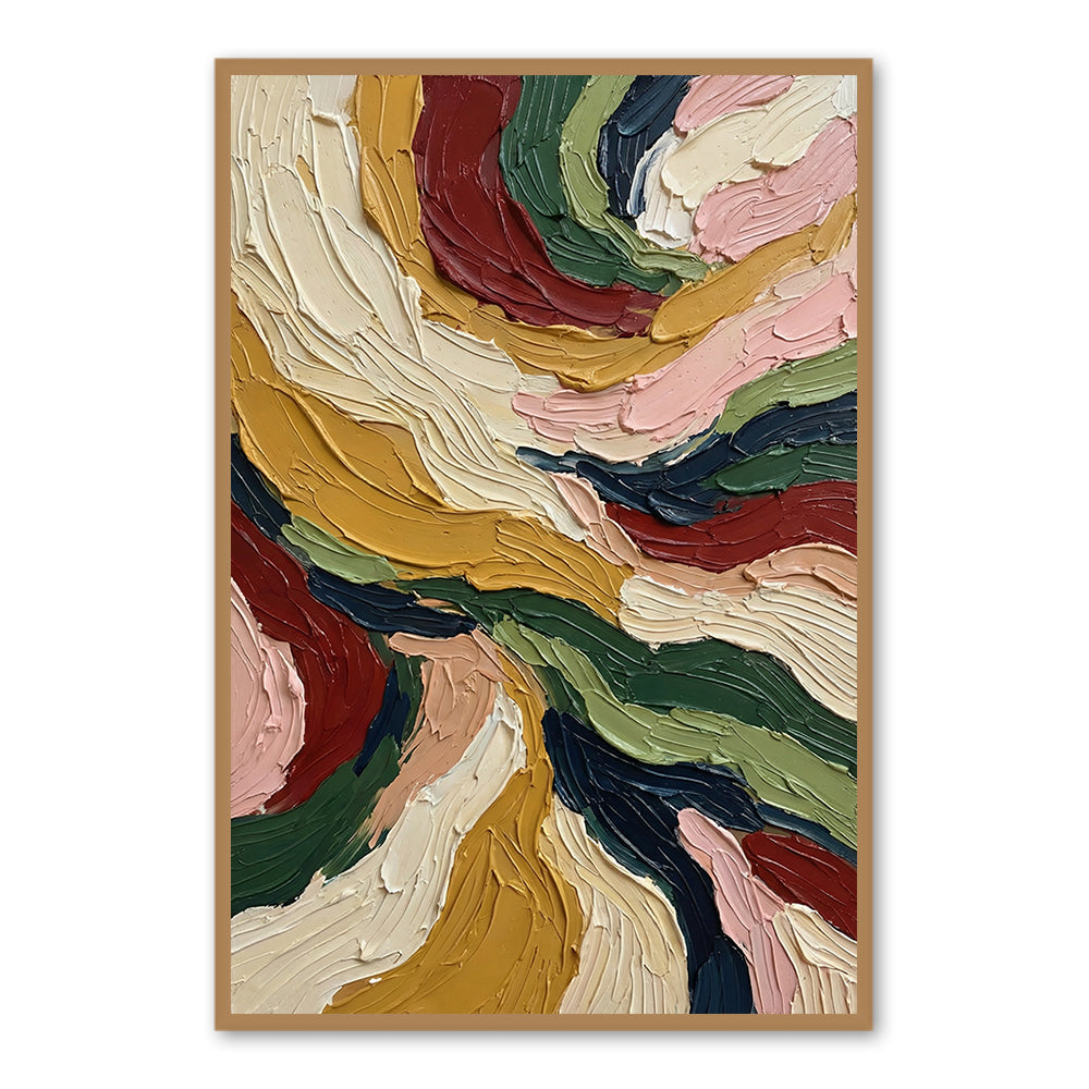 Earth Flow Symphony | Modern Abstract Texture Handmade Oil Painting Wall Art