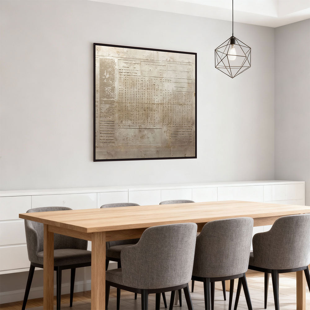 Architectural Memory – Minimalist Abstract Texture Painting, Handmade Oil Wall Art for Modern Interiors