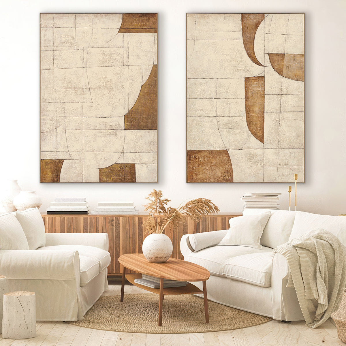 Geometric Harmony Handmade Abstract Canvas Painting