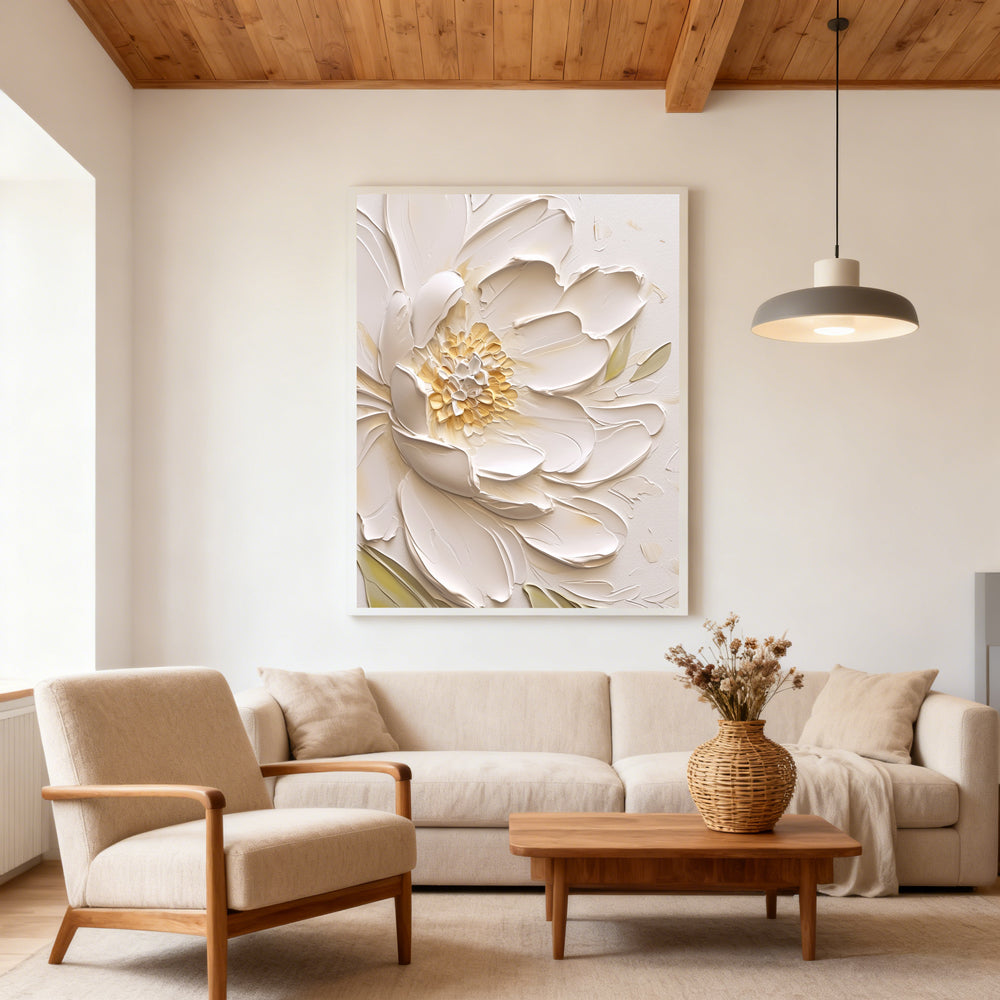 Pure Bloom Texture Art – Impressionistic Floral Style Handmade Oil Painting Wall Art