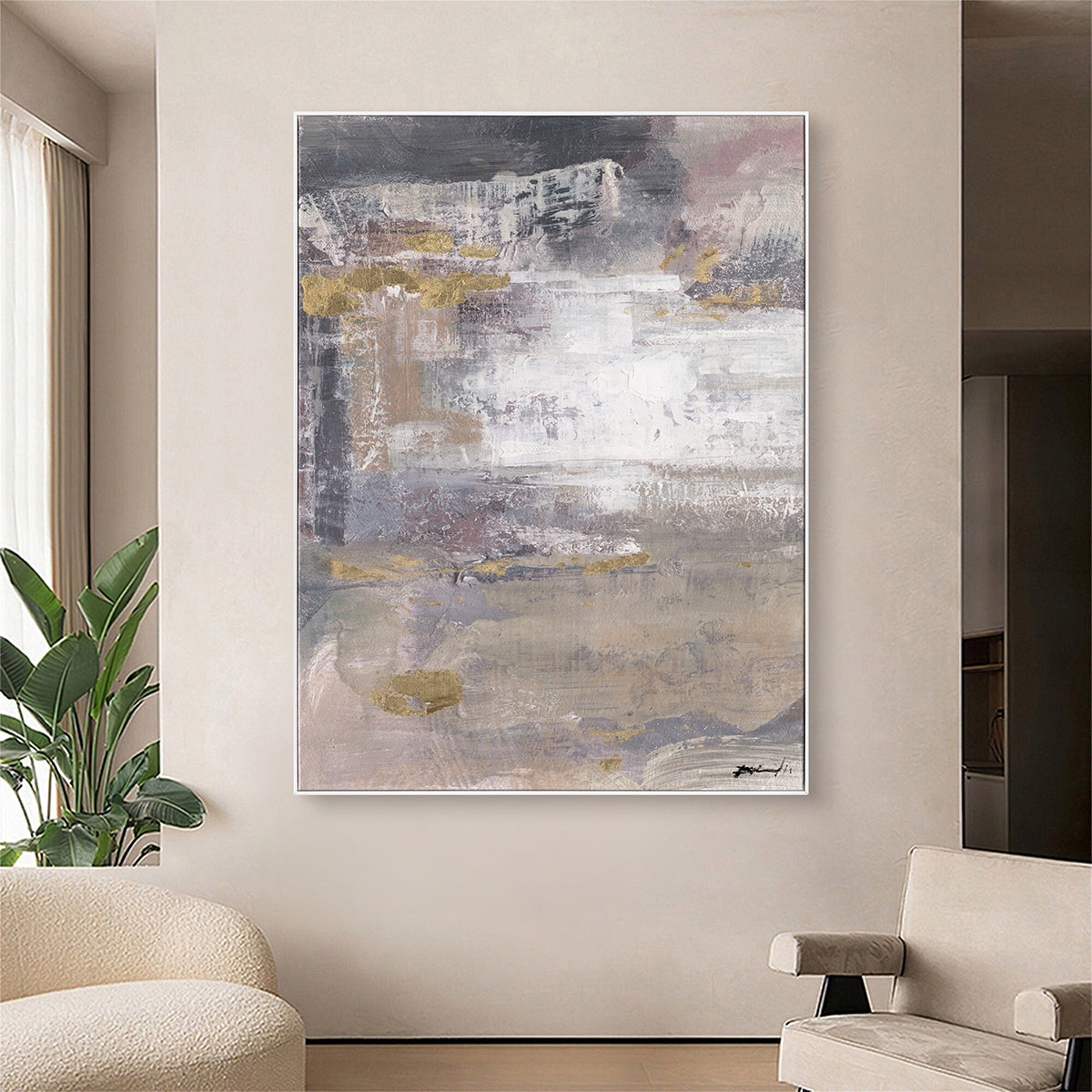 Textured abstraction in natural colors brings warmth and quiet luxury to modern interiors