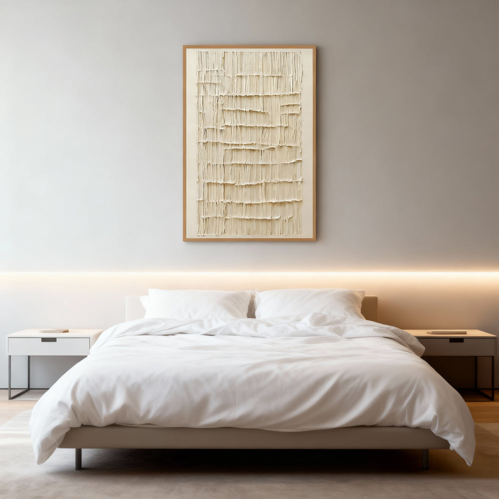 Textured Linear Pattern Painting – Minimalist Abstract Style