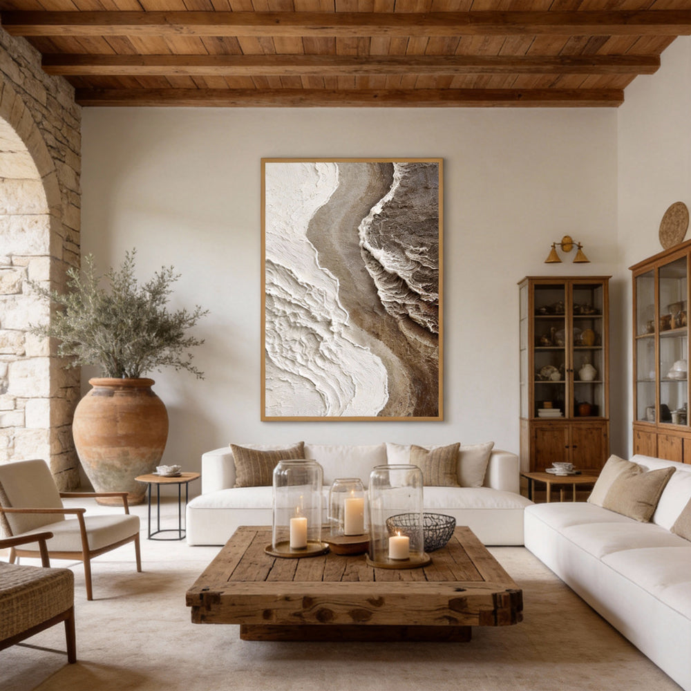 Tidal Symphony Handcrafted Painting-Portrait Orientation