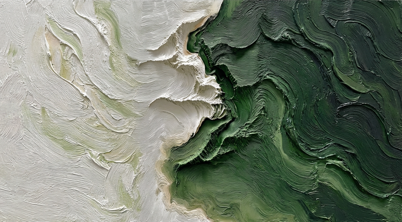 Serpentine Forests Handcrafted Painting-Horizontal Orientation