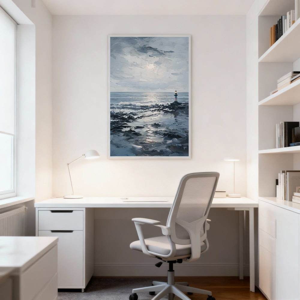 Lighthouse Seascape Theme Painting – Impressionist Style
