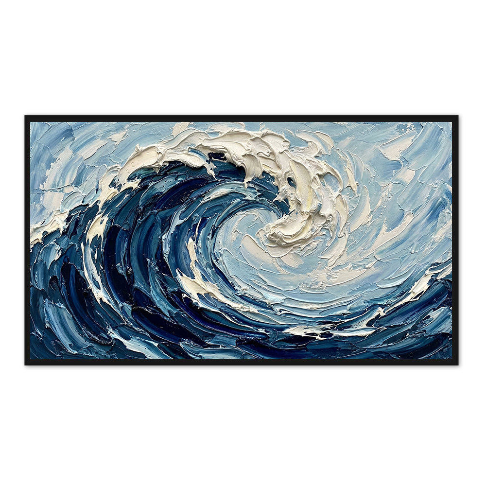 Ocean Vortex Power | Abstract Seascape Expressionist Handmade Oil Painting Wall Art