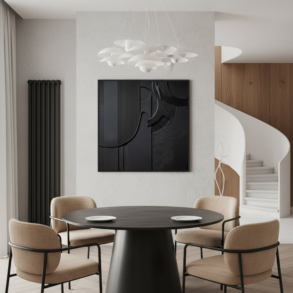 Obsidian Flow Handmade Painting-square canvas