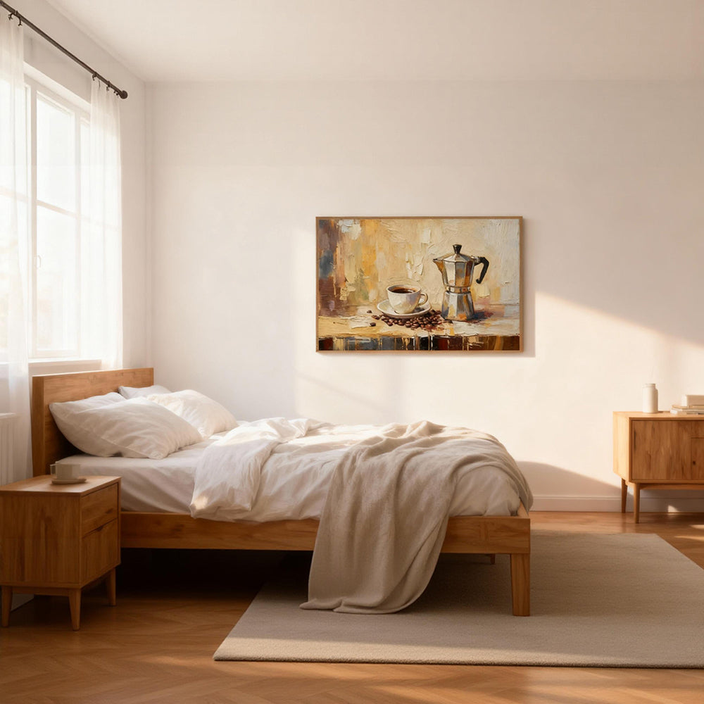 Morning Brew – Classic Still Life Style Handmade Oil Painting Wall Art