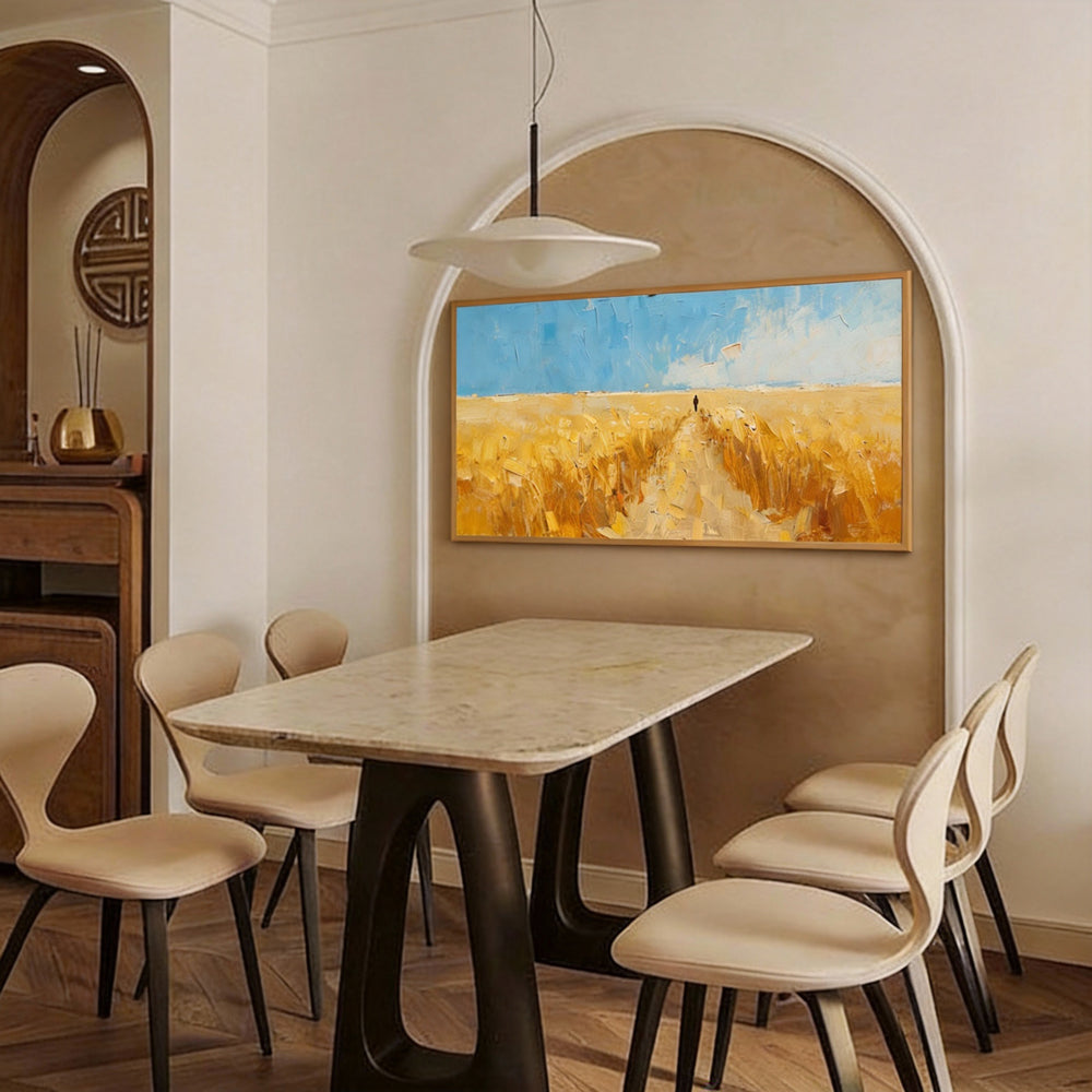 Path of Light – Impressionist Landscape Texture Painting, Handmade Oil Wall Art-Landscape Orientation