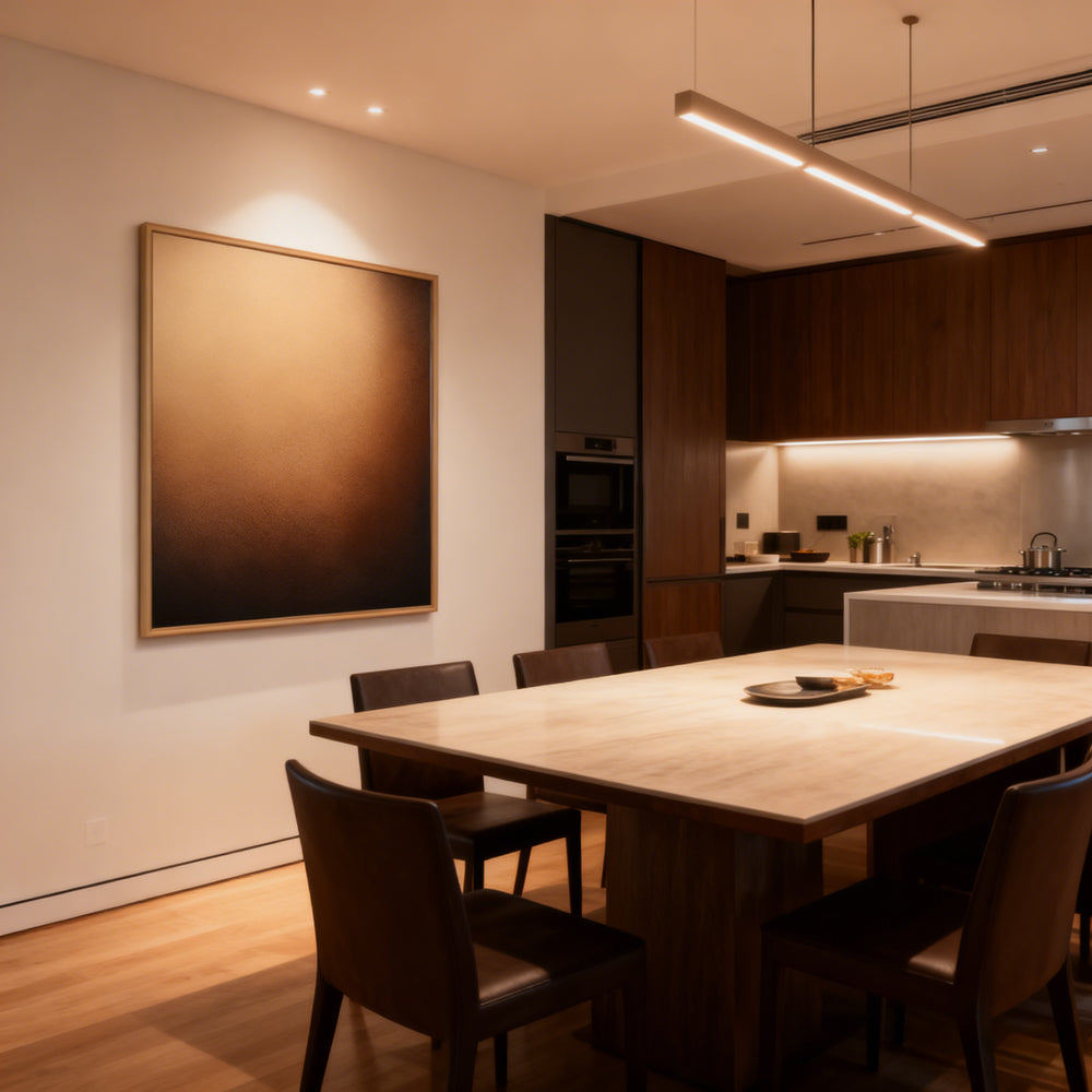 Golden Dusk Gradient Texture Art – Minimalist Abstract Style Handmade Oil Painting Wall Art